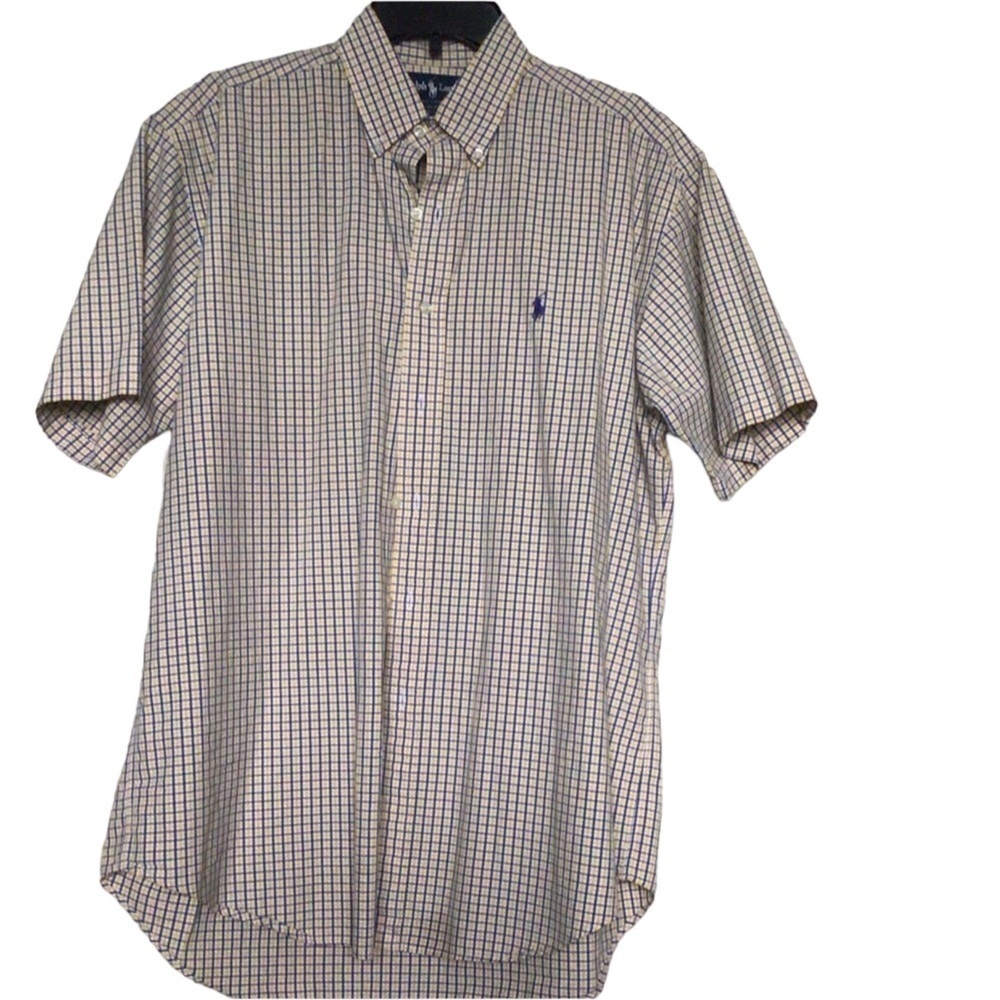 Ralph Lauren “Blake” shirt in blue, yellow & white plaid 100% cotton siz…